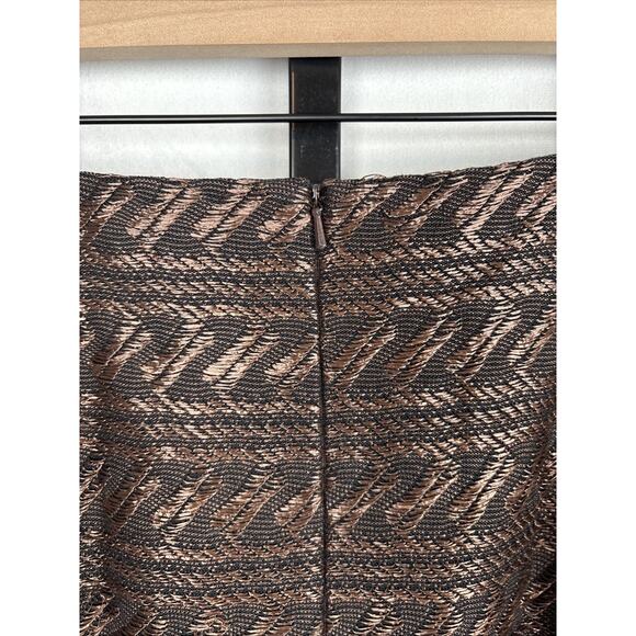 Peruvian Connection Pencil Skirt Women's 10 Brown Black Woven Timeless Textured - Picture 11 of 13